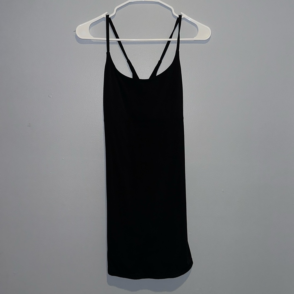 Halara black dress with built in bra